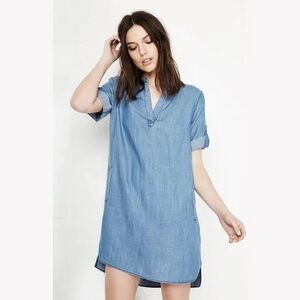 Velvet Heart Chambray Shirt Dress with Pockets